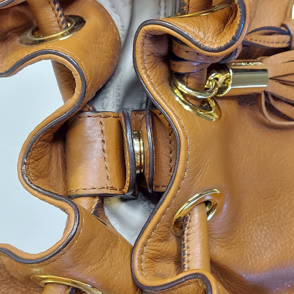 Michael Kors Tan Leather Ring Tassel Tote - Picture 9 of 16